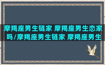 摩羯座男生链家 摩羯座男生恋家吗/摩羯座男生链家 摩羯座男生恋家吗-我的网站